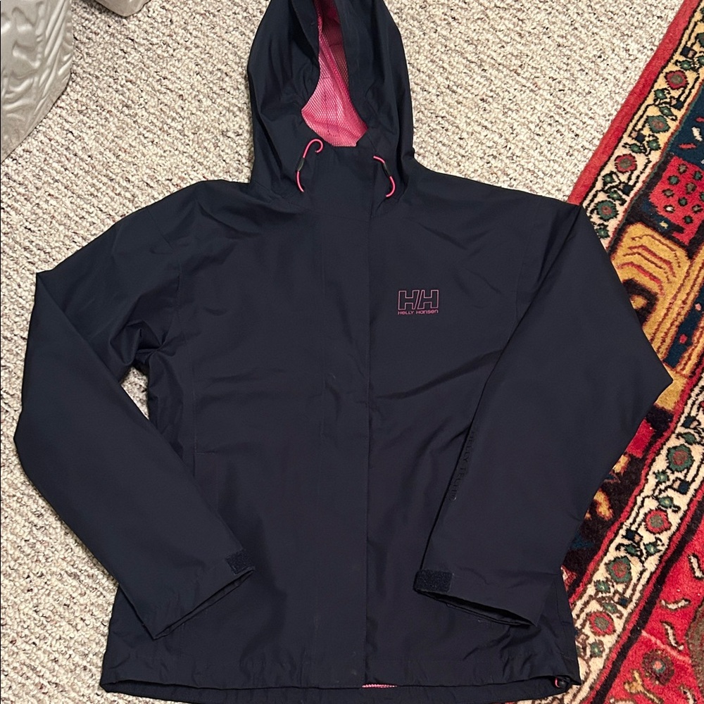 Helly Hansen rain jacket shell navy pink XS